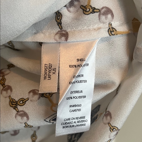 Karl Lagerfeld White Patterned Button-Up Shirt. Worn once. - Picture 5 of 5